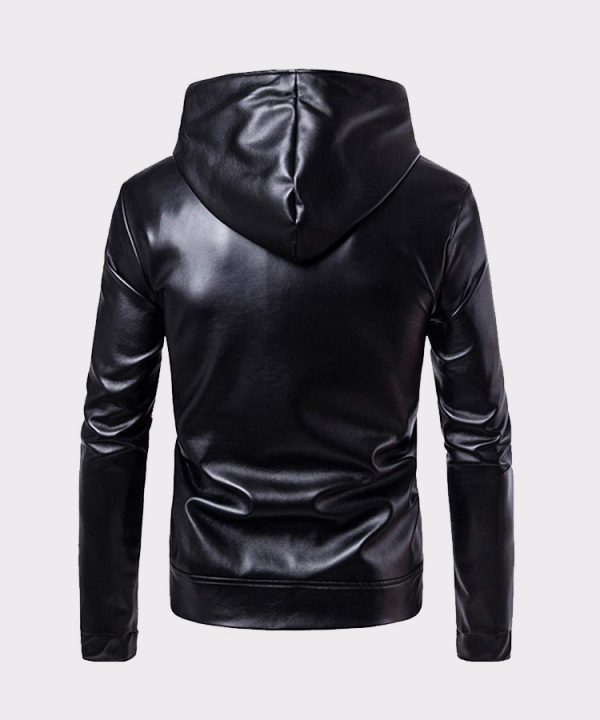 Men Leather Jacket Autumn & Winter Biker Motorcycle Zipper Outwear Warm Coat 01