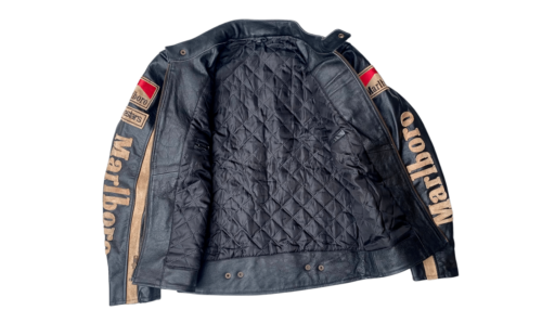 Men Marlboro Leather Jacket Vintage Racing Rare Motorcycle3