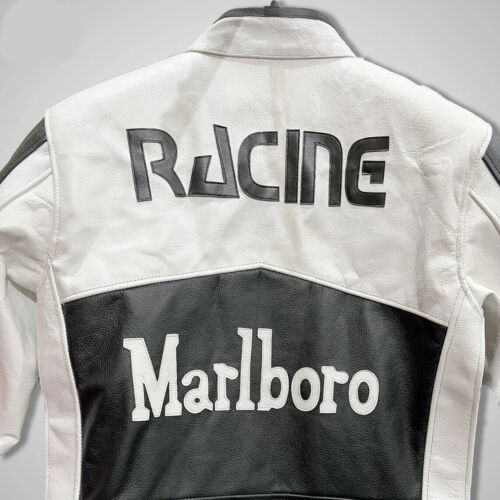 Men Vintage Marlboro Racing Motorcycle Leather Jacket3