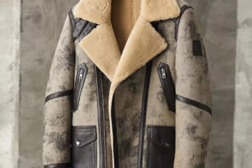 Men’s Aviator B3 Flight Fur Biker Bomber Premium Shearling Coat Jacket