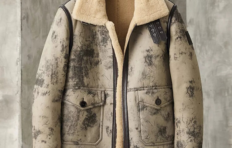 Men’s Fur B3 Flight Aviator Bomber Premium Shearling Jacket 2022