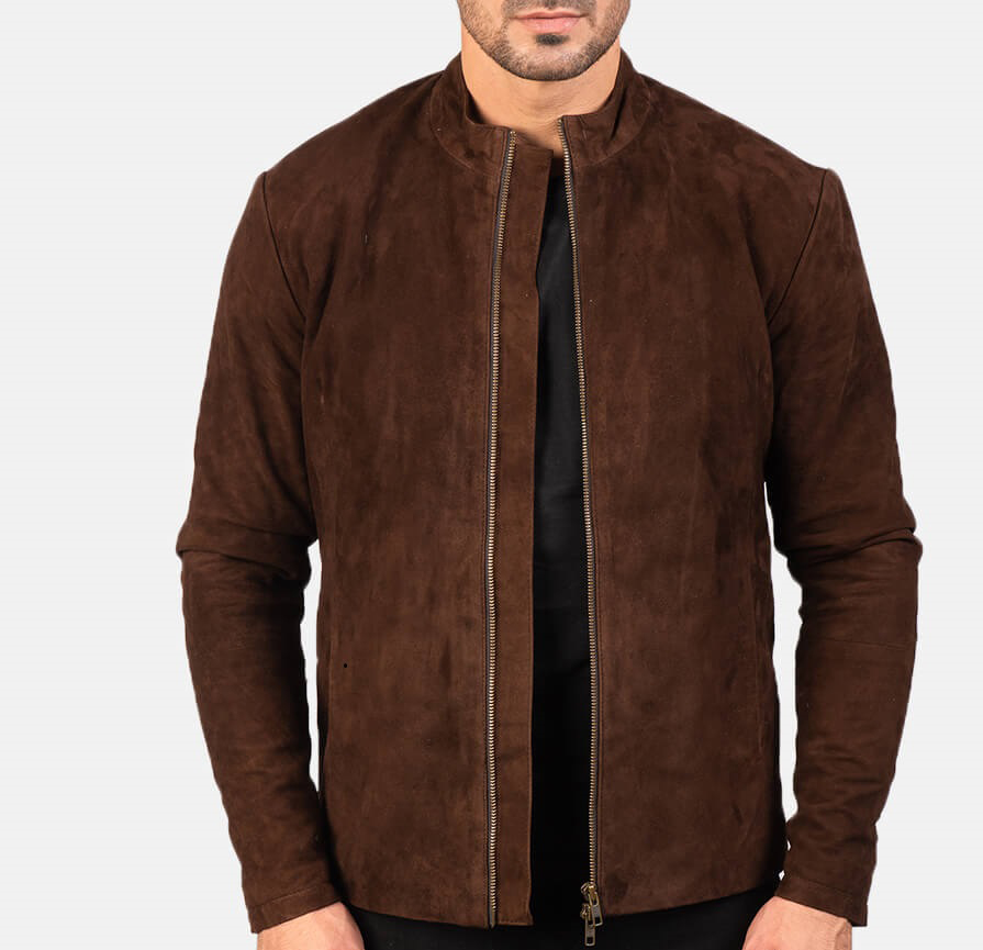 Mens-Charcoal-Mocha-Suede-Biker-Jacket-01 Men Charcoal Mocha Suede Biker Jacket