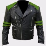 Men’s Classic Vintage Motorcycle Green Real Leather Jacket