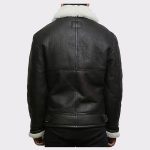 Men’s Cream Wool Aviator B3 Shearling Real Sheepskin Leather Bomber Flying Pilot Jacket-12