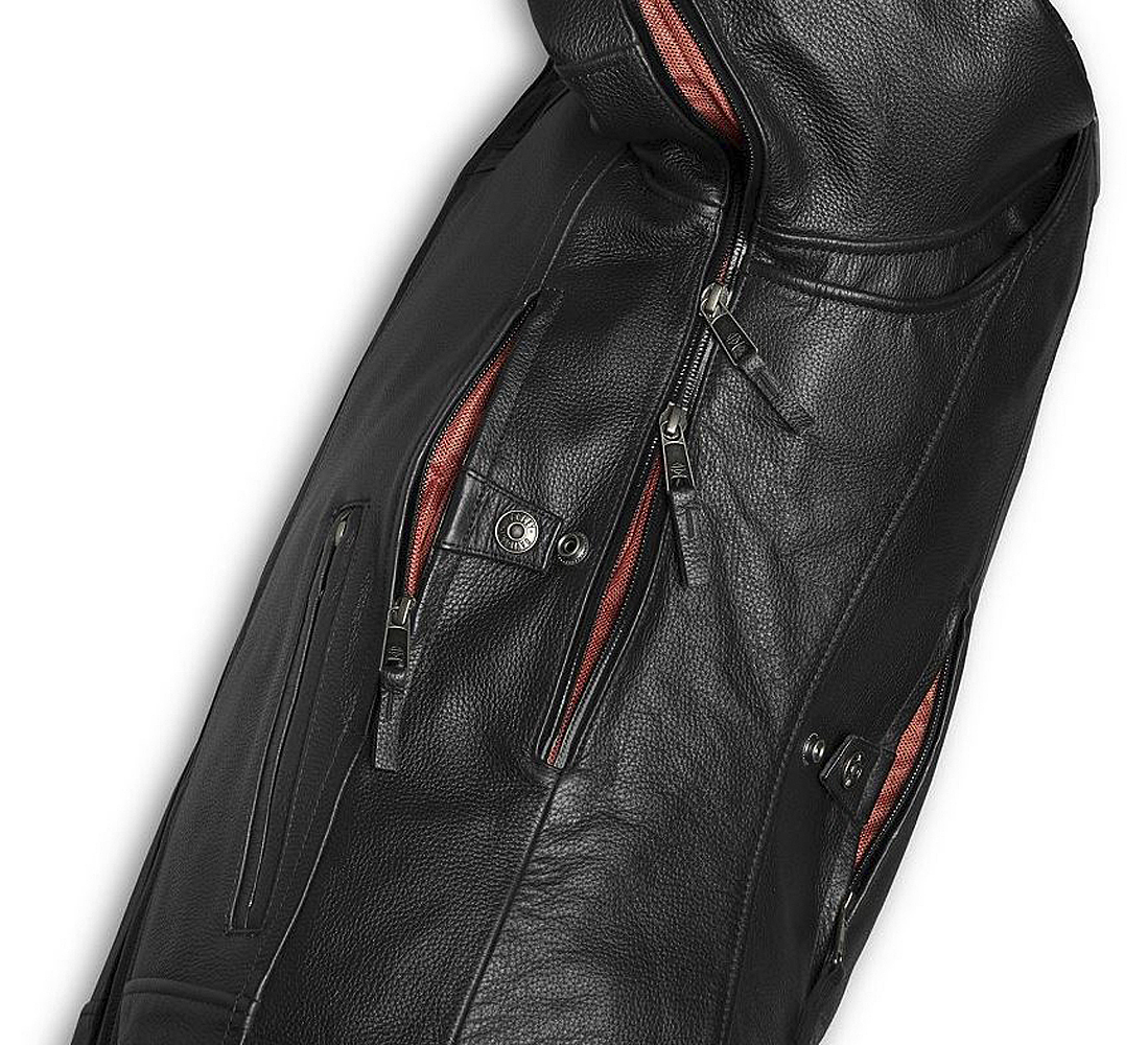 Men's Vanocker Waterproof H-D Triple Vent System Leather Jacket 02
