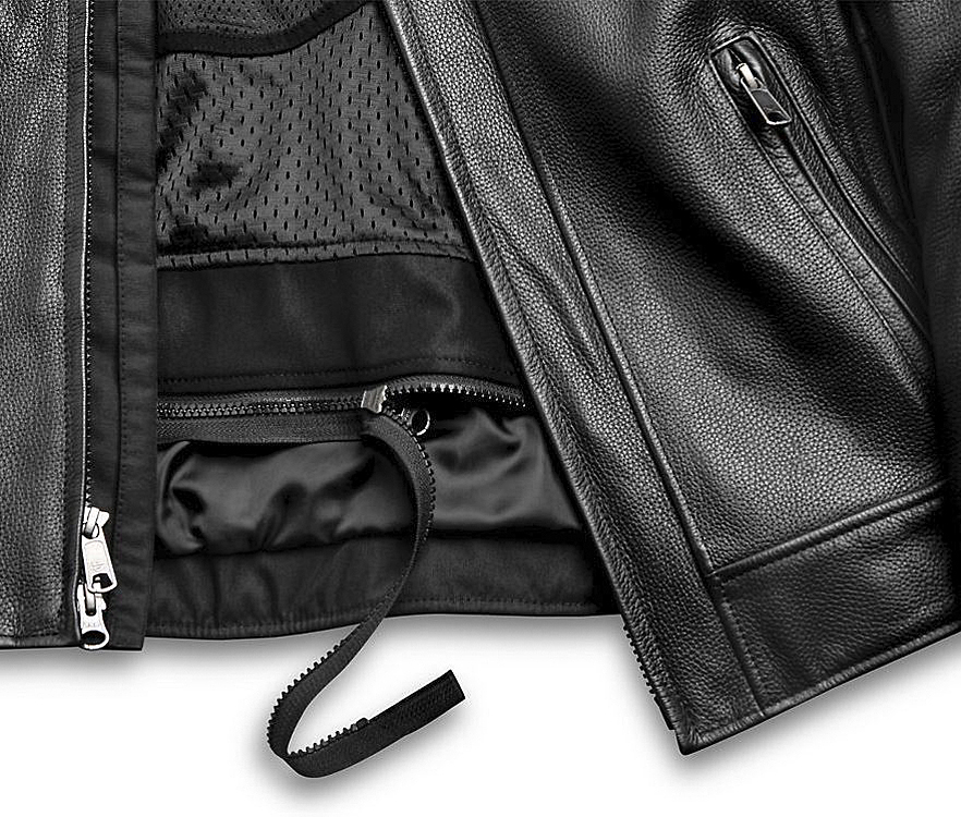 Men's Vanocker Waterproof H-D Triple Vent System Leather Jacket 03