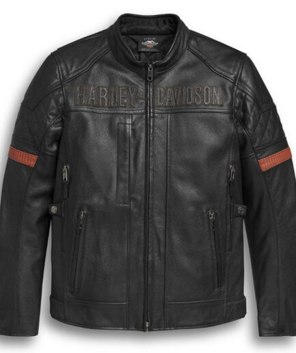 Men's Vanocker Waterproof H-D Triple Vent System Leather Jacket