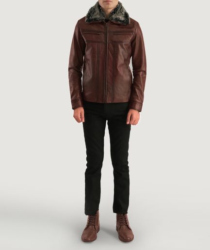 Fur Brown Leather Jacket