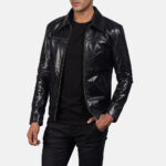 Men Mystical Black Leather Jacket
