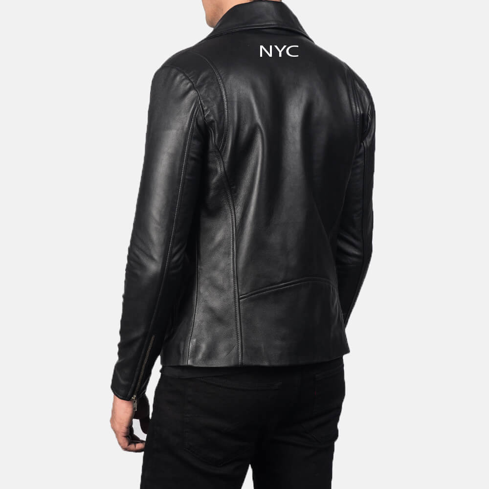 Noah Black Leather Biker Jacket 03