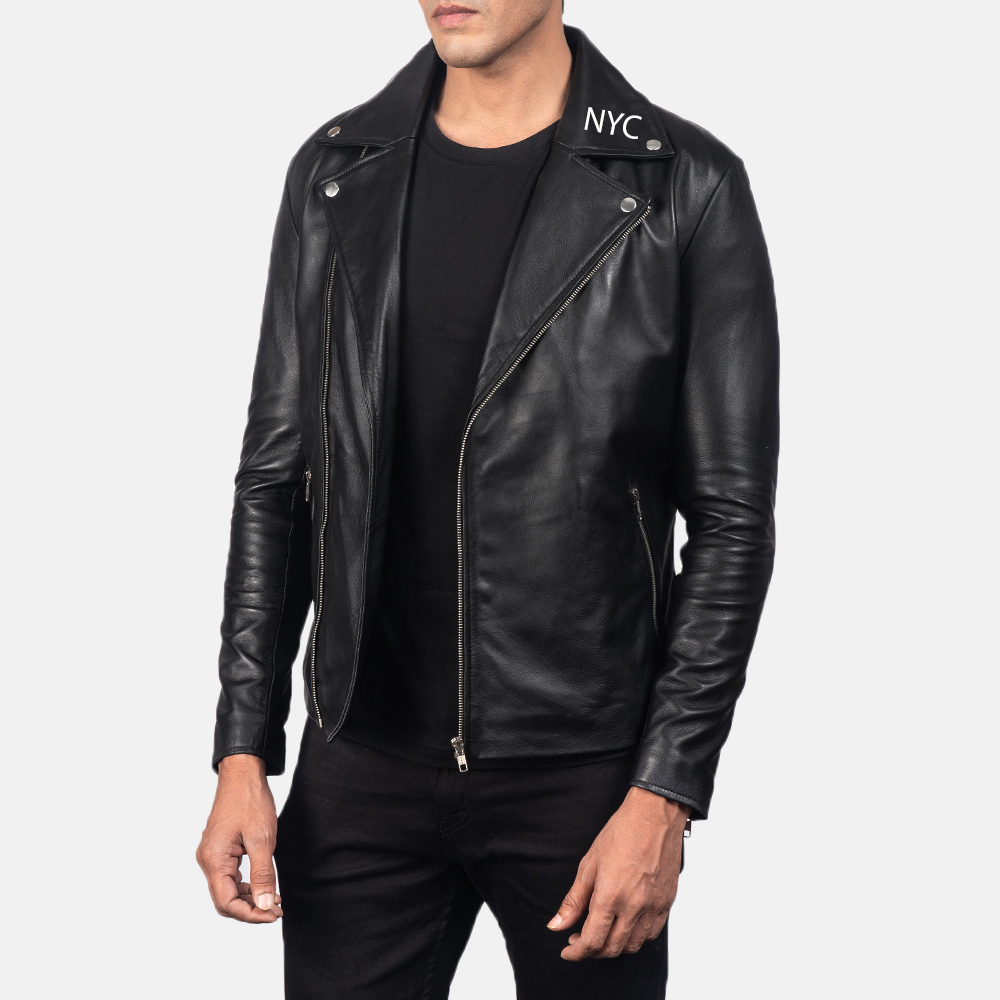 Noah Black Leather Biker Jacket Noah Black Leather Biker Jacket
