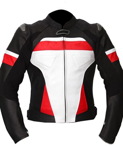 Racing Motorbike Men Leather Jacket