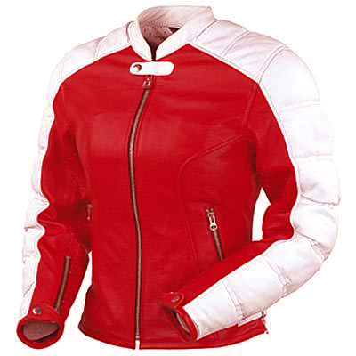 Red Rose Ladies Motorbike Sport Leather Jacket