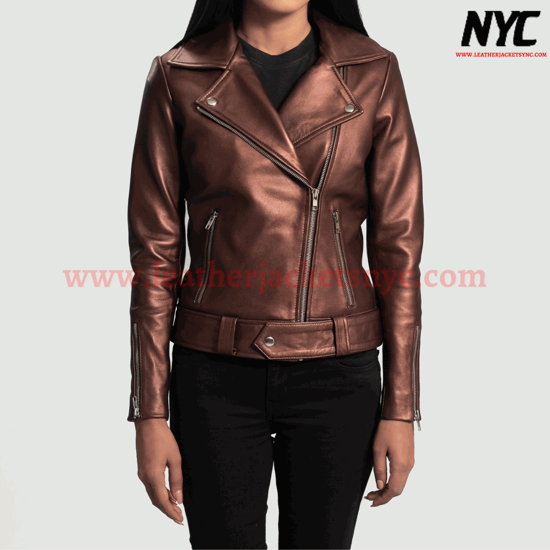 Rumy Maroon Biker Leather Jacket Rumy Maroon Biker Leather Jacket
