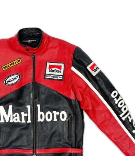 Rare Marlboro Man Formula Racing McQueen Leather Jacket