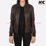 West A-2 Brown Fashion Leather Bomber Jacket