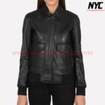 Westa A-2 Black Bomber Leather Jacket