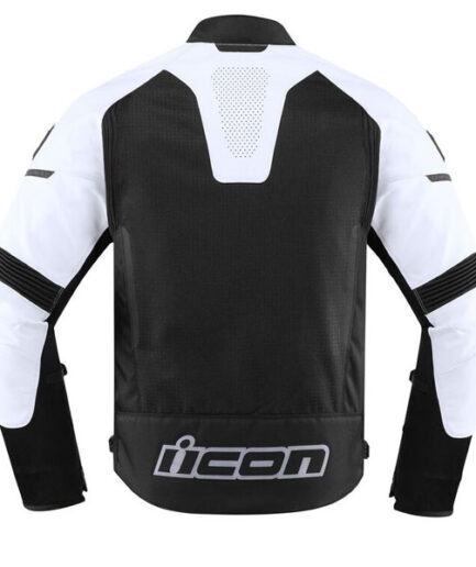 White Icon Contra 2 Perforated Motorcycle Leather Jacket