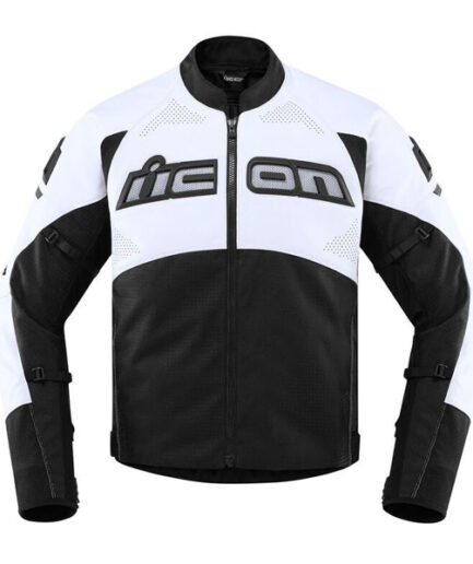 White Icon Contra 2 Perforated Motorcycle Leather Jacket