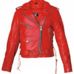 Women Motorbike Racing Leather Jacket