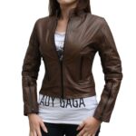 Women Motorbike Sport Leather Jacket
