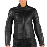 Women Motorcycle Racing Leather Jacket