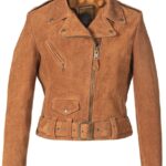 Women's Rough Out Cow Suede Cropped Perfecto Jacket