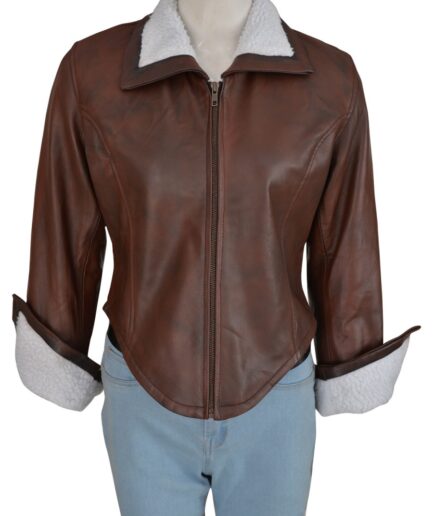 Stylish Women Brown Fur Jacket
