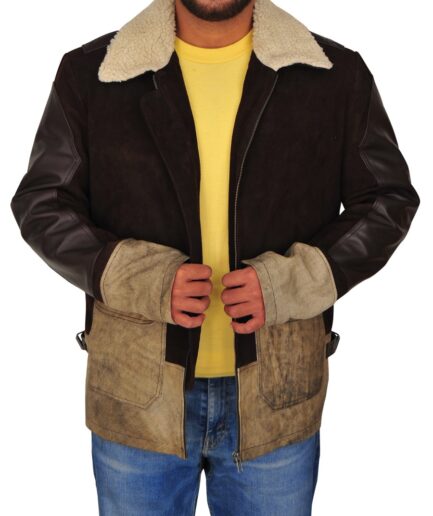 Brown Suede Leather Jacket Men’s