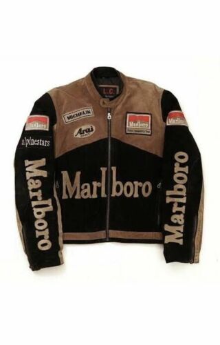 Rare Marlboro Man Formula Racing McQueen Leather Jacket