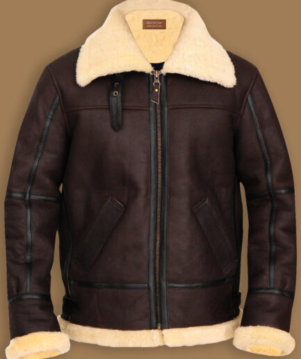 B3 BOMBER AVIATOR SHEARLING LEATHER JACKET