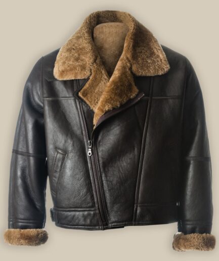 Men Black B3 Sheepskin Jacket