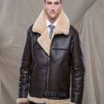 Men Raf Shearling Leather Jacket