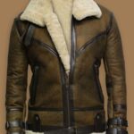 Brown B3 Bomber Men Sheepskin Jacket