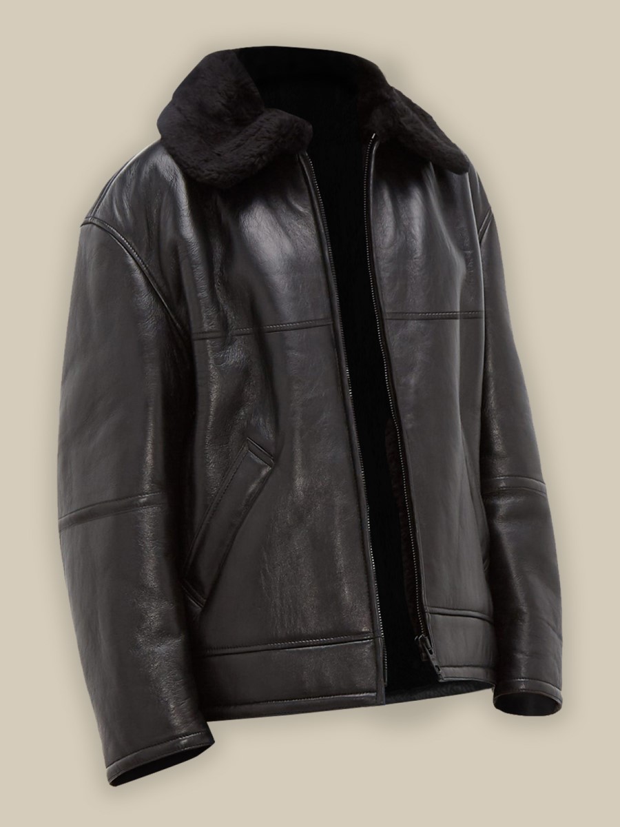 men-shearling-leather-jacket-1 Black B3 Shearling Jacket For Men
