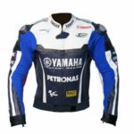 Petronas Blue Motorcycle Leather Racing Jacket