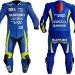 Suzuki Ecstar Motorbike Racing Leather Suit Motorcycle Sports Racing Suit