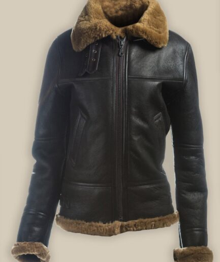Women B3 Bomber Shearling Leather Jacket