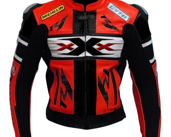 Yamaha R1 Xxx Red Black Genuine Cowhide Racing Motorcycle Leather Jacket