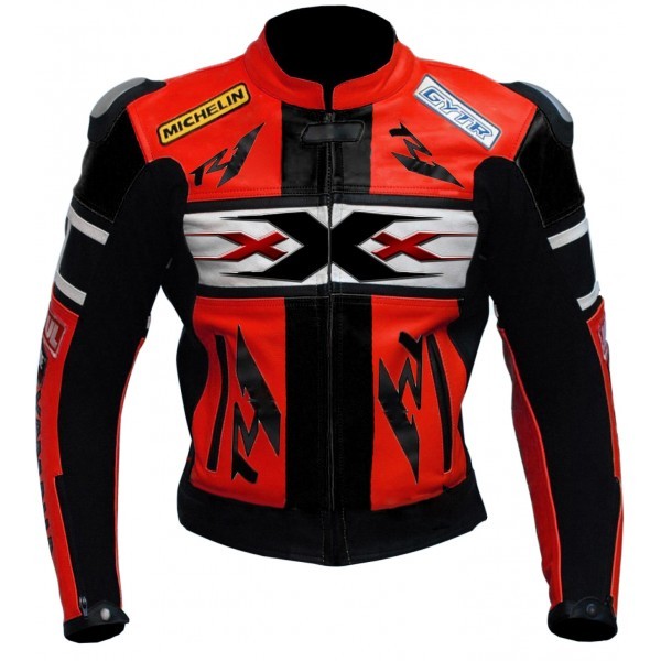 Yamaha R1 Xxx Red Black Genuine Cowhide Racing Motorcycle Leather Jacket